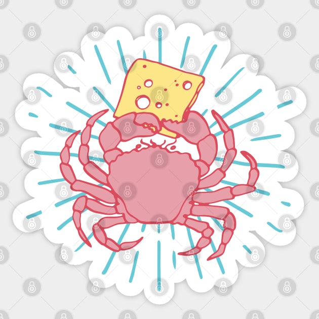 Mighty cheese crab Sticker by Rigipedia